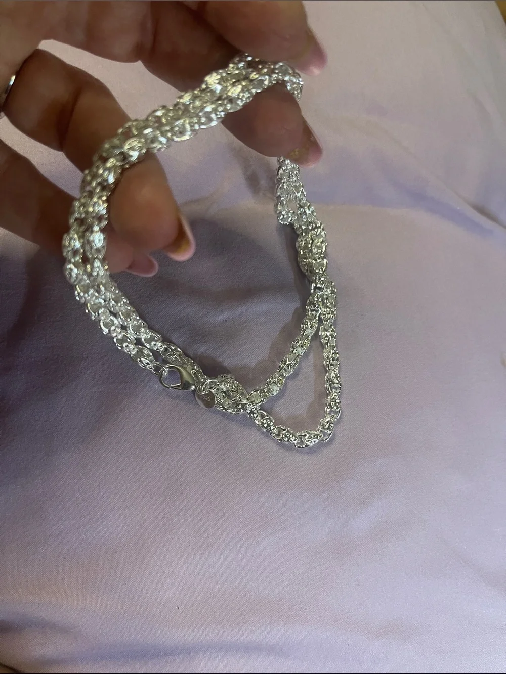 New Sterling Silver Rope Chain Necklace - 24”